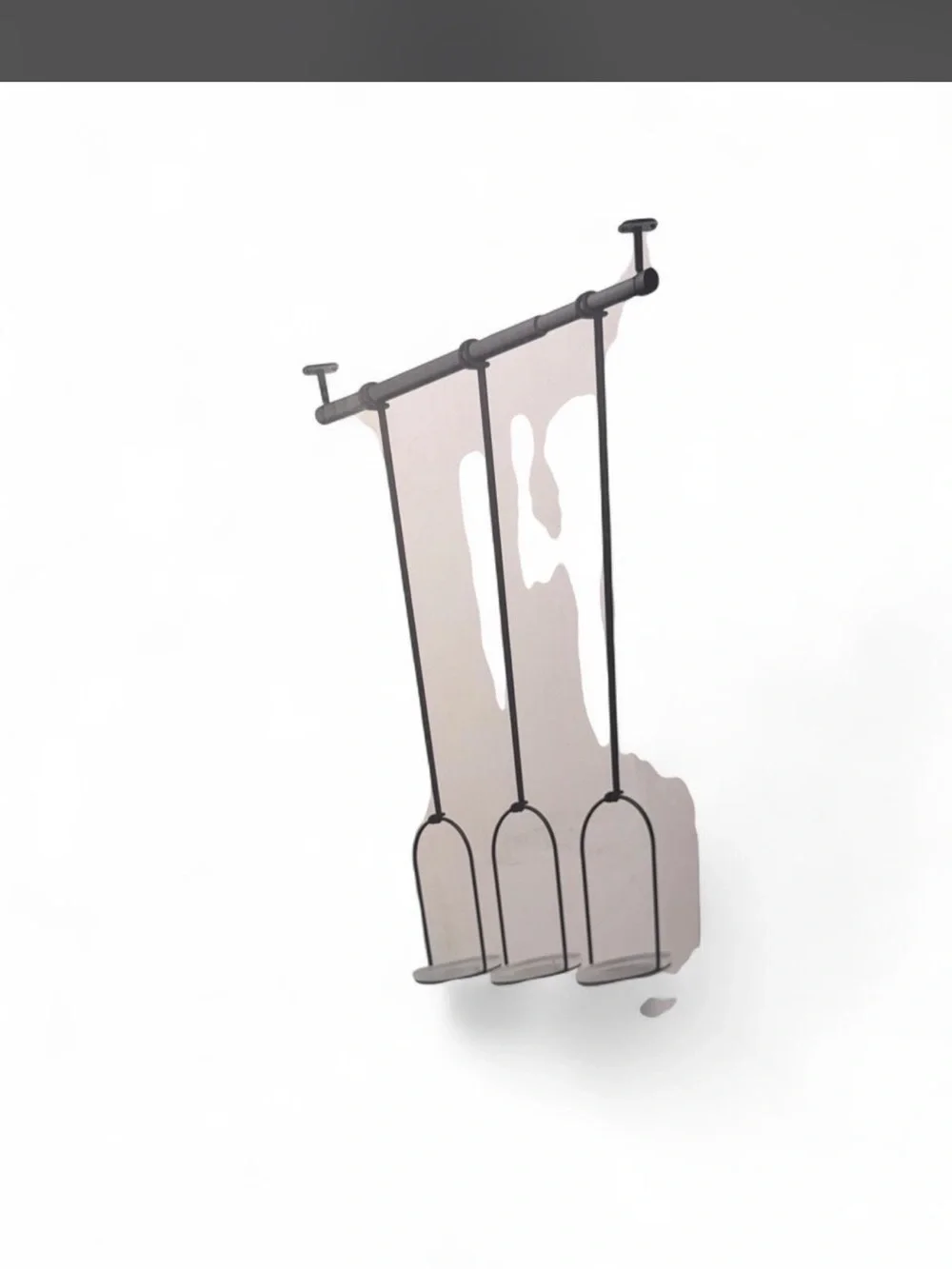 Umbra Black Triflora 3 Hanging Planters & Rod